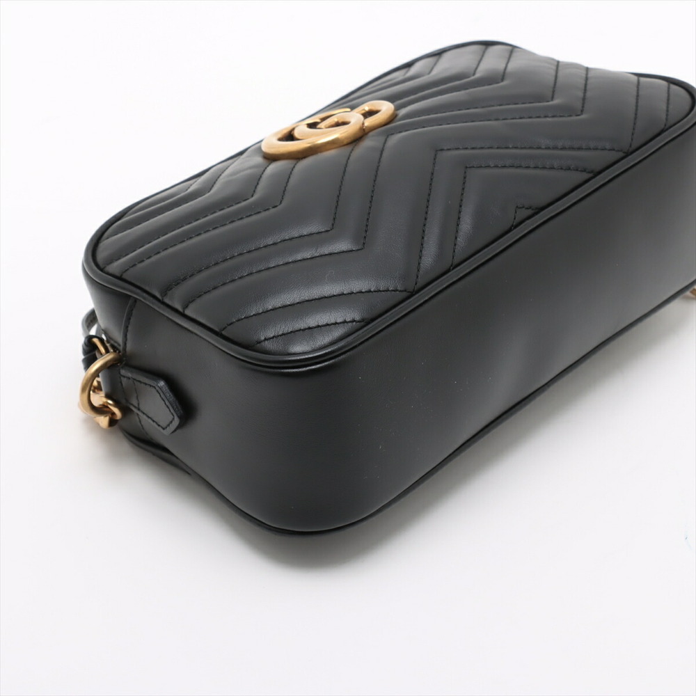 Gucci GG Marmont Leather Chain Shoulder Bag Black - Picture 4 of 8